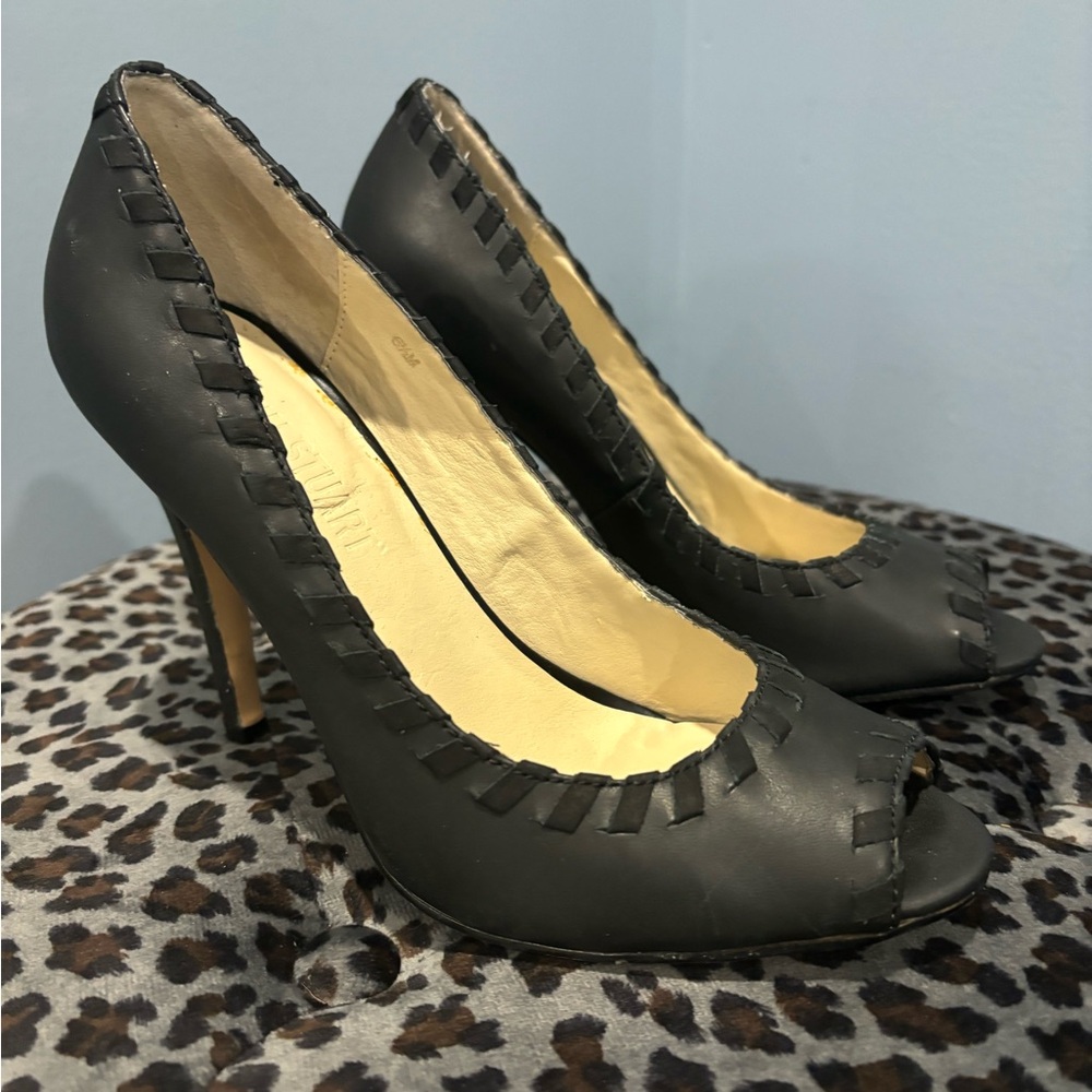 Colin Stewart black peep toes heels